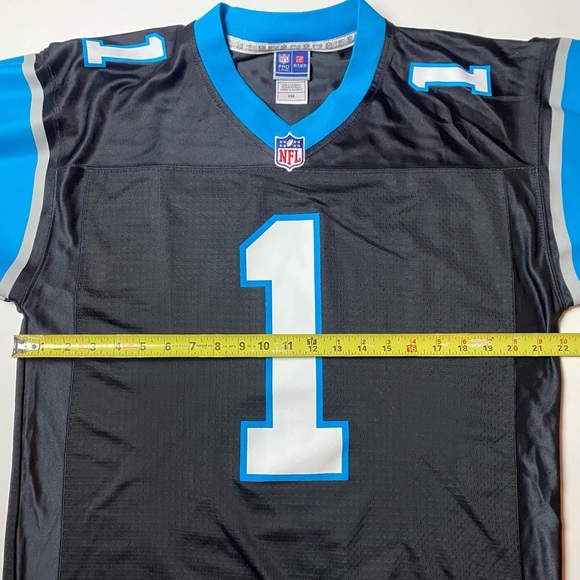 šTEE-rrific NFL PRO LINE CAROLINA PANTHERS CAM NEWTON #1 NWOT FOOTBALL JERSEY M - Picture 4 of 4